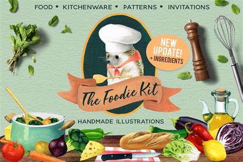 The Foodie Kit - Food Illustrations | Pre-Designed Photoshop Graphics ~ Creative Market
