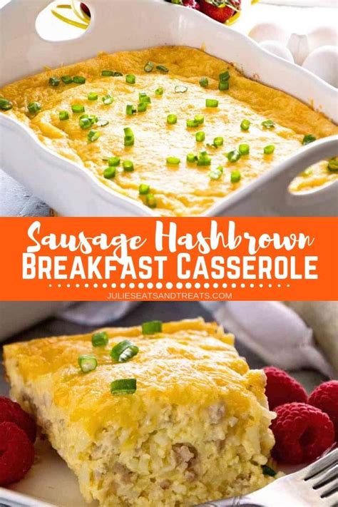 Sausage And Cheese Hashbrown Breakfast Casserole Video Julies Eats