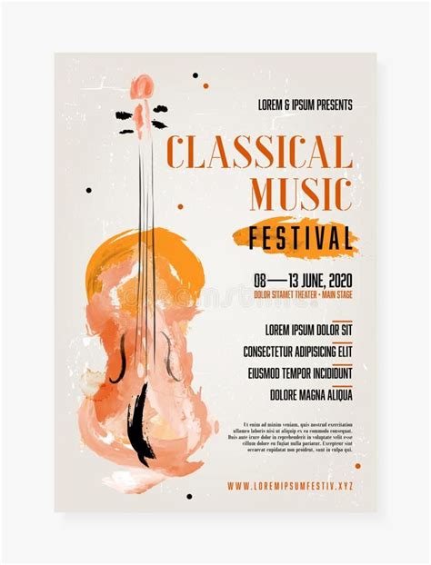 Classical Music Festival Poster Template Stock Vector Illustration Of