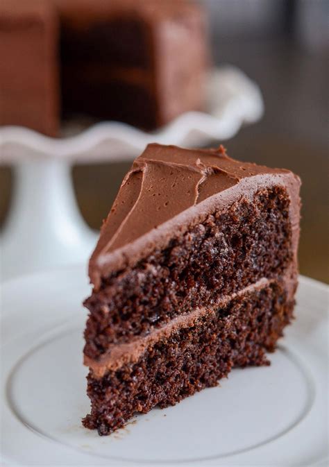 Delicious Two Layer Chocolate Cake With Homemade Chocolate Frosting This Cake Is Si