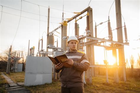 Premium Photo The Energy Engineer Inspects The Equipment Of The