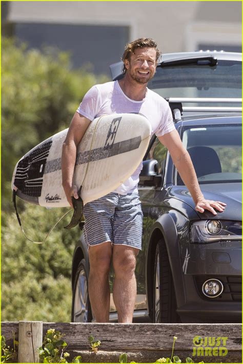 Photo Simon Baker Shirtless Surfing Mentalist Series Finale Photo Just Jared