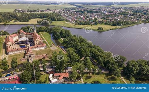 Aerial View Of Nesvizh Castle Belarus Medieval Castle And Palace