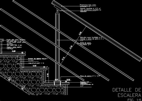 Used in lieu of wall mount handrail when the flight is up against a lightweight wall. Stair Detail DWG Detail for AutoCAD • Designs CAD