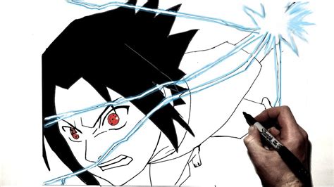 How To Draw Young Sasuke With Chidori Step By Step Naruto Youtube