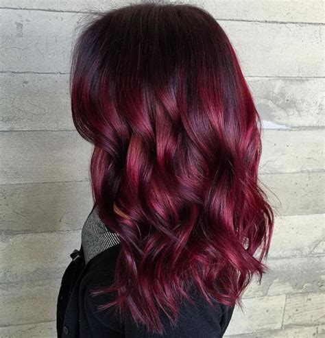 50 Shades Of Burgundy Hair Color Dark Maroon Red Wine Red Violet Cabelo Vermelho Lindas