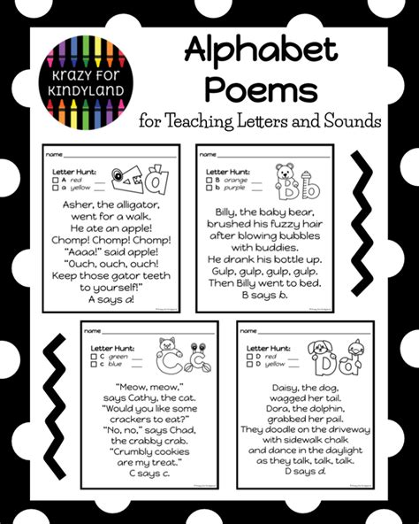 Learn about the missing letters. Alphabet Activity Poems for Teaching Letter Identification ...