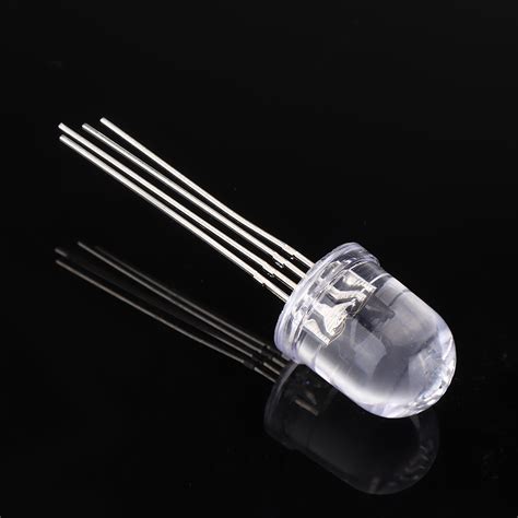 50pcs 10mm 4pin Common Anode 20ma Rgb Led Diode Light Transparent Round