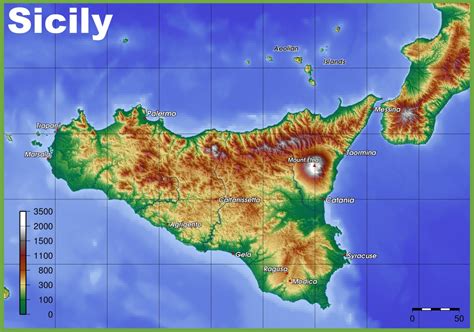 Sicilia Mappa Fisica