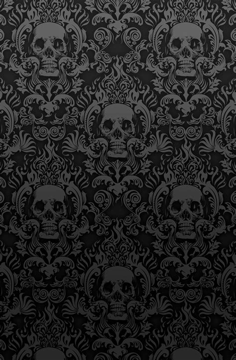 48 Skull Damask Wallpaper Wallpapersafari