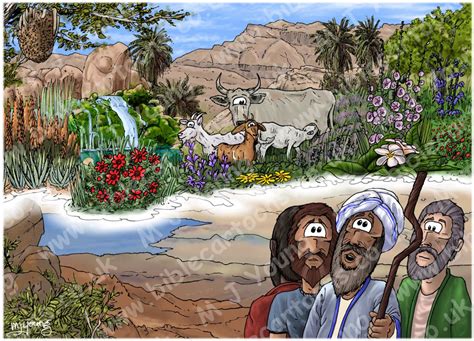 Bible Cartoons Deuteronomy 34 Death Of Moses Scene 01 Promised Land