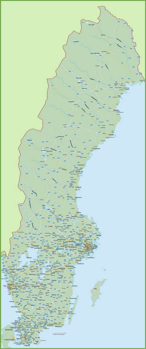 Sweden Road Map Sweden Map Kingdom Of Sweden Open Street Map Tourist