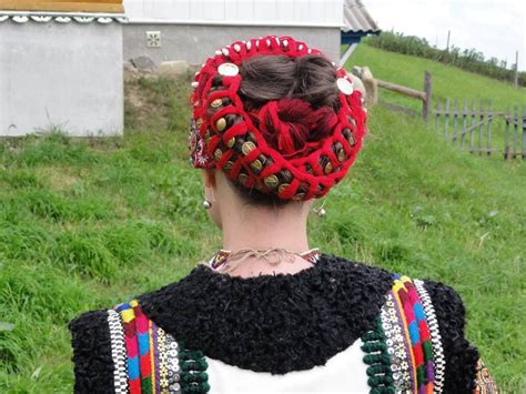 Uplitky Traditional Hair Style Yarn Ribbons Braided Into The Braids [hutsul] Hair