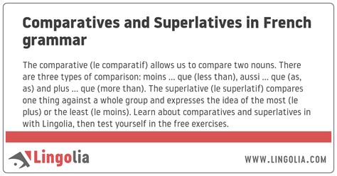 Degrees Of Comparison In French