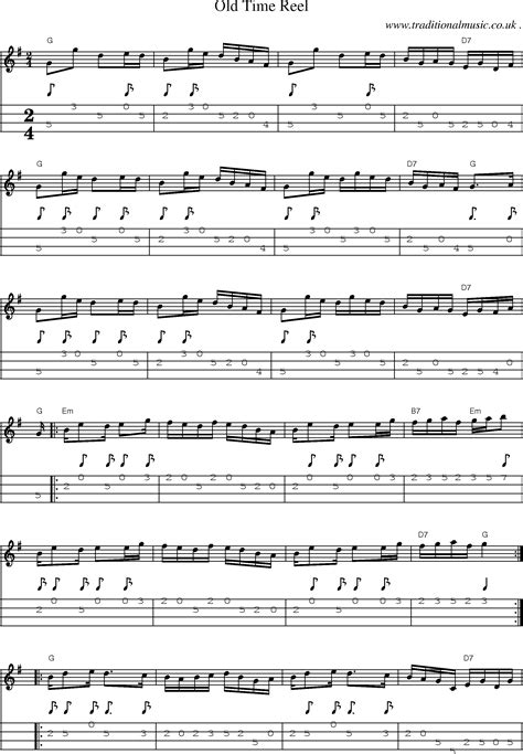 American Old Time Music Scores And Tabs For Mandolin Old Time Reel