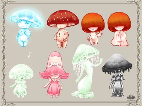 Artstation Mushroom Character Concepts Cute Drawings Creature