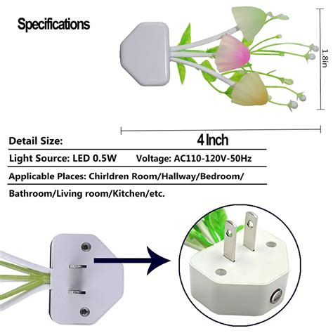 Eu Us Plug Led Night Light Mushroom Wall Socket Lights Lamp Buy