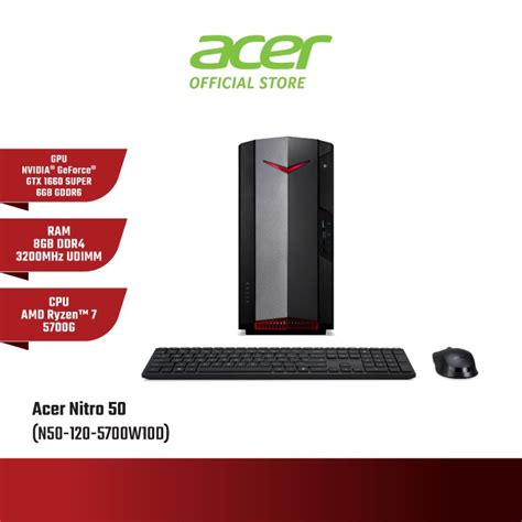 Acer Nitro 50 Gaming Desktop N50 120 5700w10d Shopee Malaysia