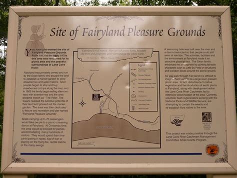 Historical Board On The Site Of Fairyland Lane Cove Fairy Land