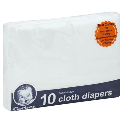Gerber Birdseye Flatfold Cloth Diapers White 10 Pack