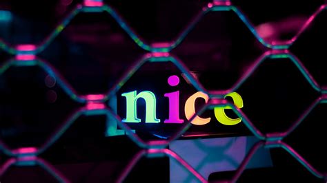 Download Wallpaper 2560x1440 Neon Nice Text Word Glow Multicolored