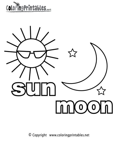 Free Printable Sun Moon Coloring Page