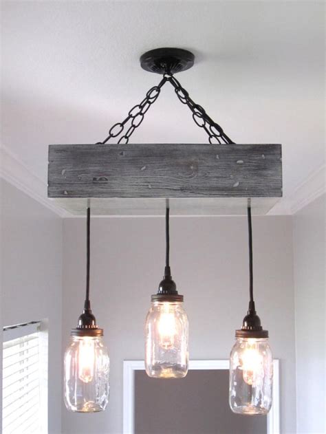 Mason Jar Farmhouse Light Edison Bulbs Luminaires Rustiques Lustre