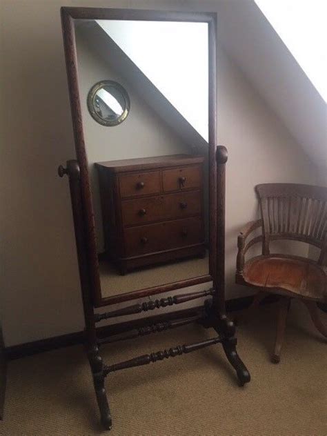 Large Antique Victorian Floor Standing Mirror In Peterborough
