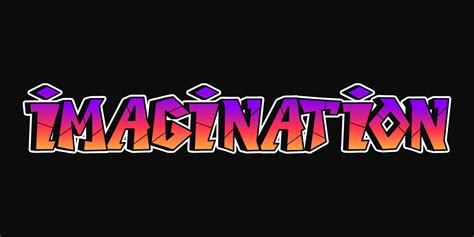 Imagination Word Trippy Psychedelic Graffiti Style Lettersvector Hand