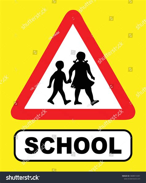 School Zone Sign Traffic Sign Vector Stock Vector Royalty Free