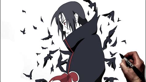 How To Draw Itachi Crows Step By Step Naruto Youtube