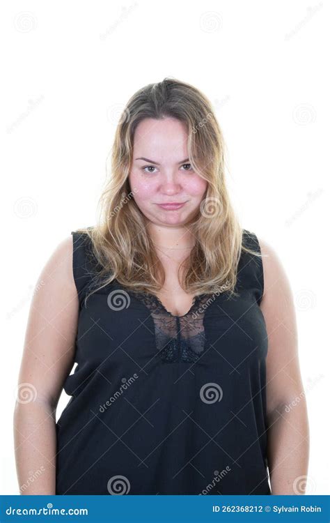 Plus Size Pretty Woman Blond Feeling Puzzled And Confused Face With Dumb Stunned Expression