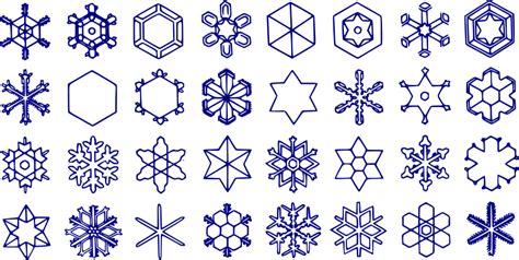 Various Types Of Snowflakes Openclipart