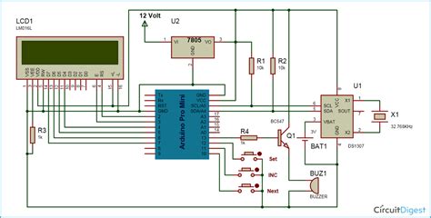 Digital Clock Circuit Diagram Using Arduino