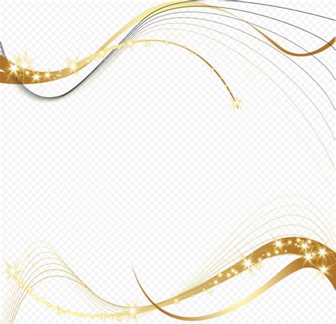 Gold Ribbon Curved Lines Abstract Bright Clipart Citypng
