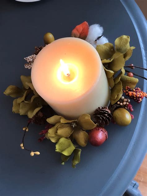 Autumn Candle Ring Fall Candle Ring Mini Thanksgiving Etsy Uk