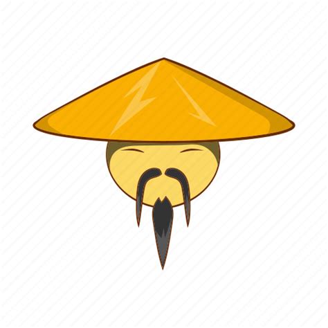 Asian Cartoon China Chinese Hat Man Traditional Icon