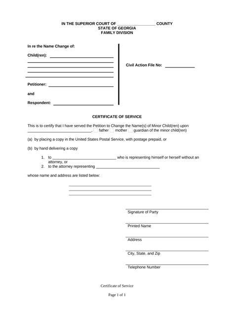 Georgia Name Minor Form Fill Out And Sign Printable Pdf Template