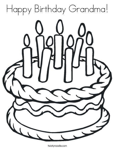 I love to make coloring pages and that is the reason we have simple coloring pages that are suitable for kids and toddlers only. Happy Birthday Grandma Coloring Page - D'Nealian - Twisty ...
