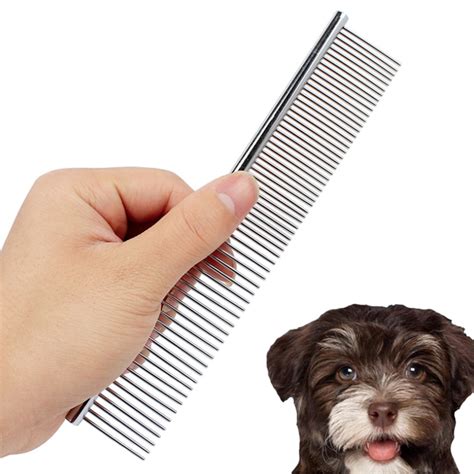 Stainless Steel Pet Dog Combs Hair Trimmer Asymmetric Pet Cleaning