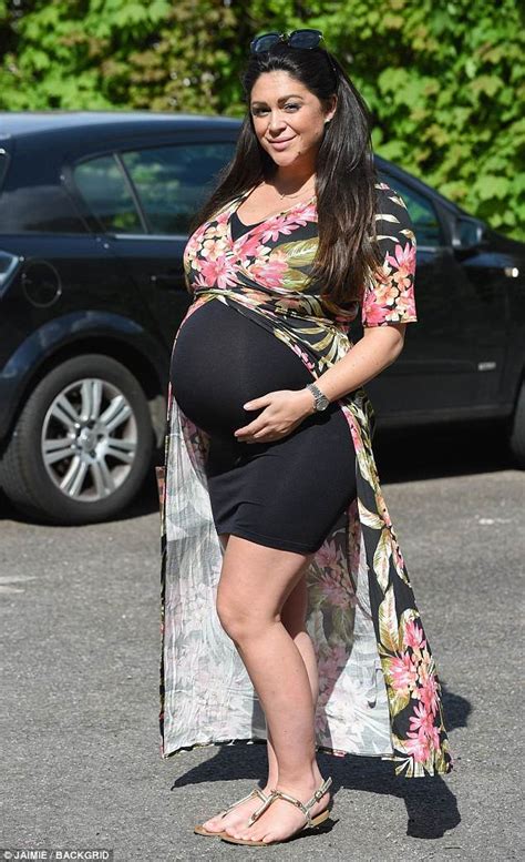 Pregnant Casey Batchelor Flaunts Huge Baby Bump In A Clingy Dress