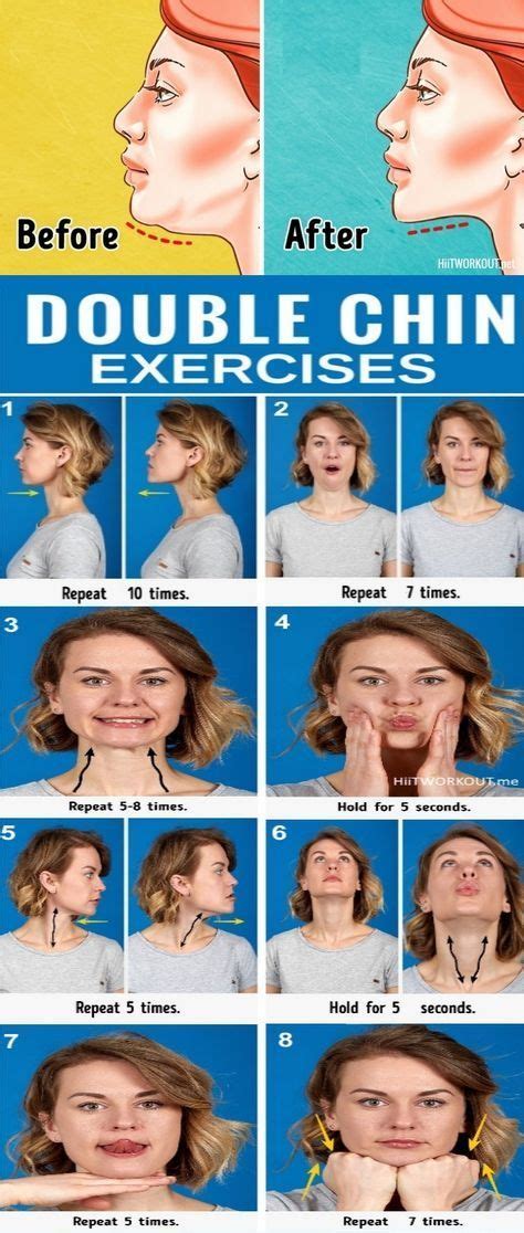 7 Exercises To Say Goodbye To Your Double Chin Double Chin Exercises