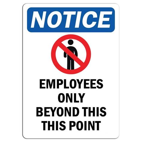 Notice Notice Employees Only Beyond This Point Safety Notice Signs