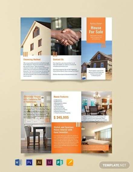 house  sale brochure template word psd