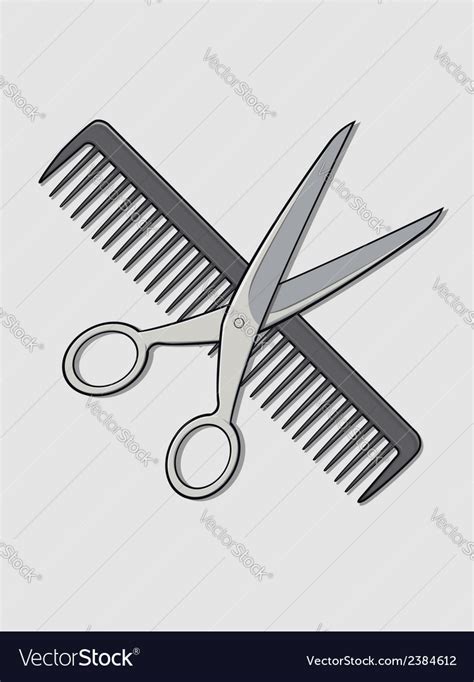 Barber Scissor And Comb Royalty Free Vector Image