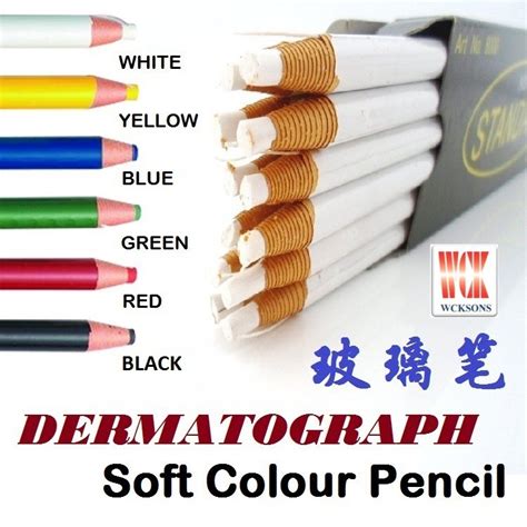 Dermatograph Paper Wrapped Soft Colour Pencils 7 Colour Available