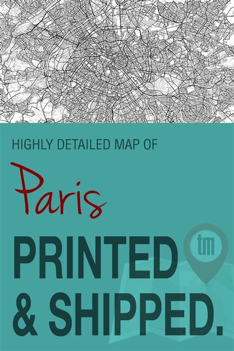 Paris City Print Paris Map Street Map Art Paris Poster Etsy Paris