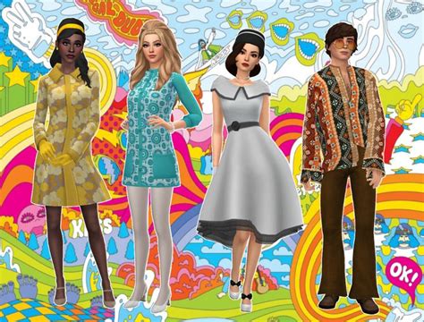 Decades Lookbook The 1960s Sims 4 Sims 4 Decades Challenge Sims
