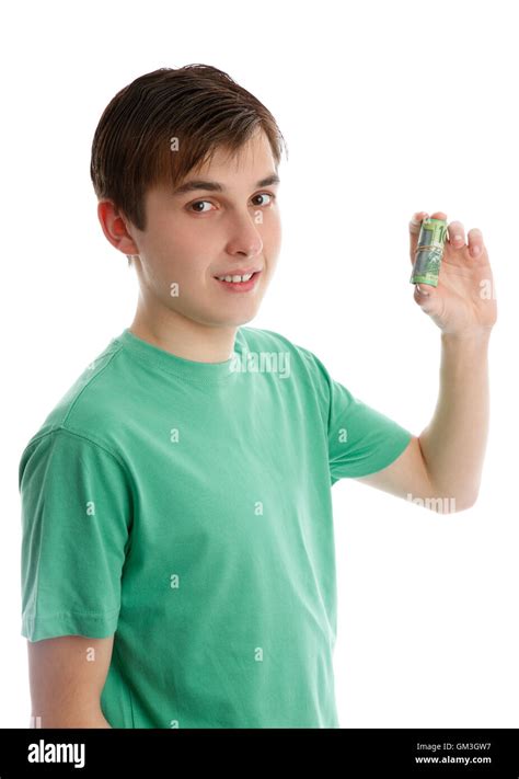 Teenager Holding Some Money Stock Photo Alamy