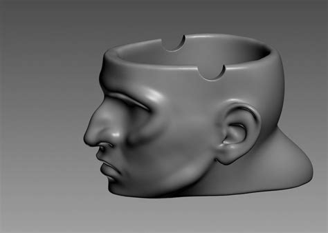 Ashtray Human Head 3d Print Model 3d Model 3d Printable Cgtrader